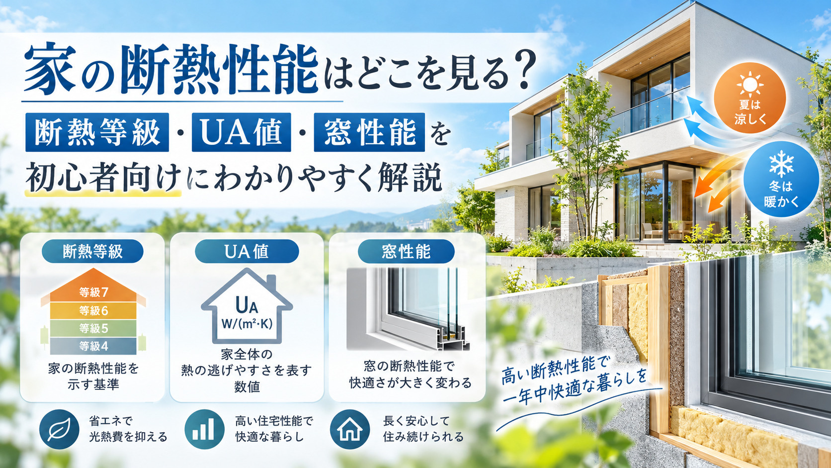 家の断熱性能はどこを見る？断熱等級・UA値・窓性能を初心者向...の画像