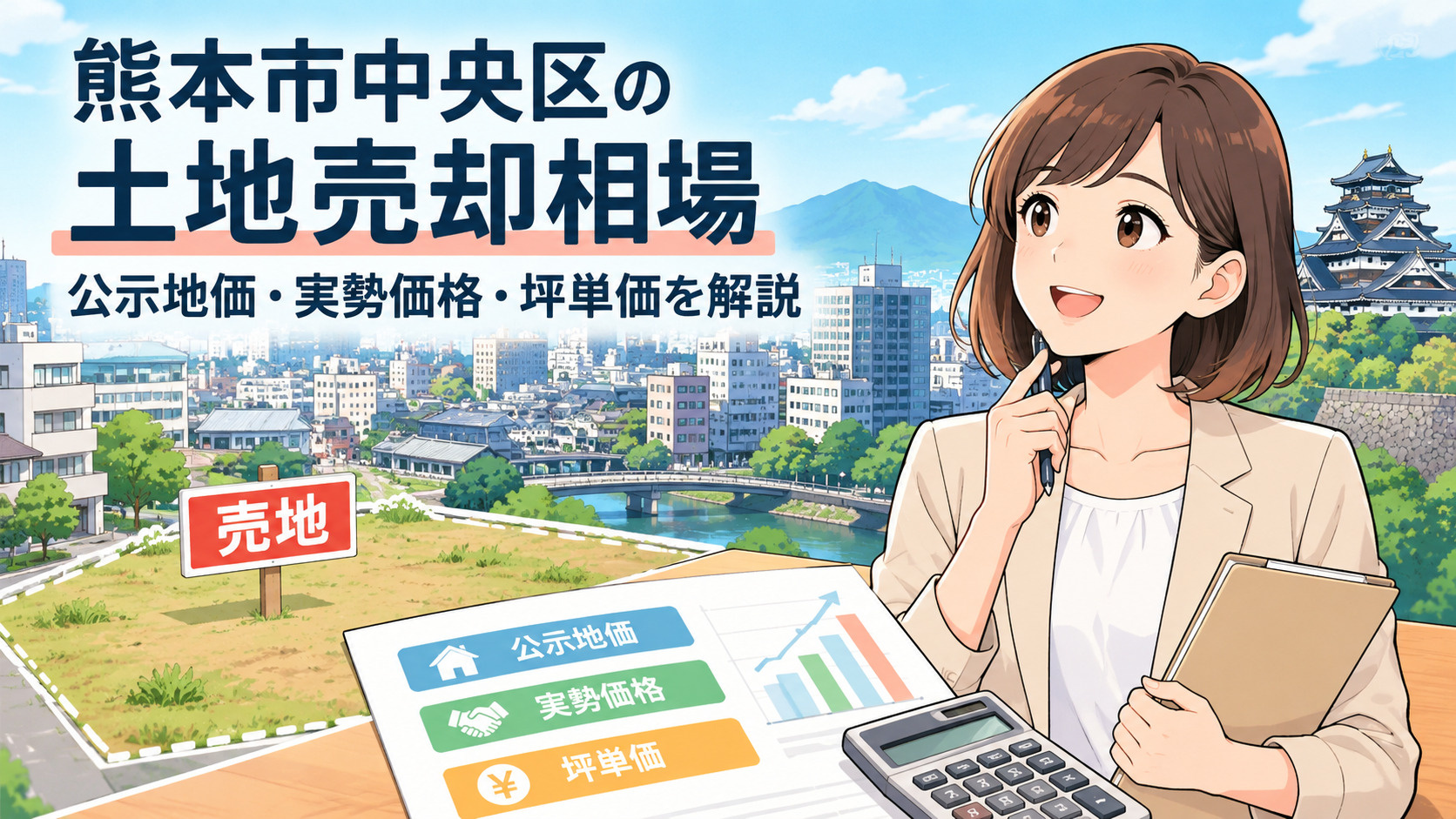 熊本市中央区の土地売却相場｜公示地価・実勢価格・坪単価を解説...の画像