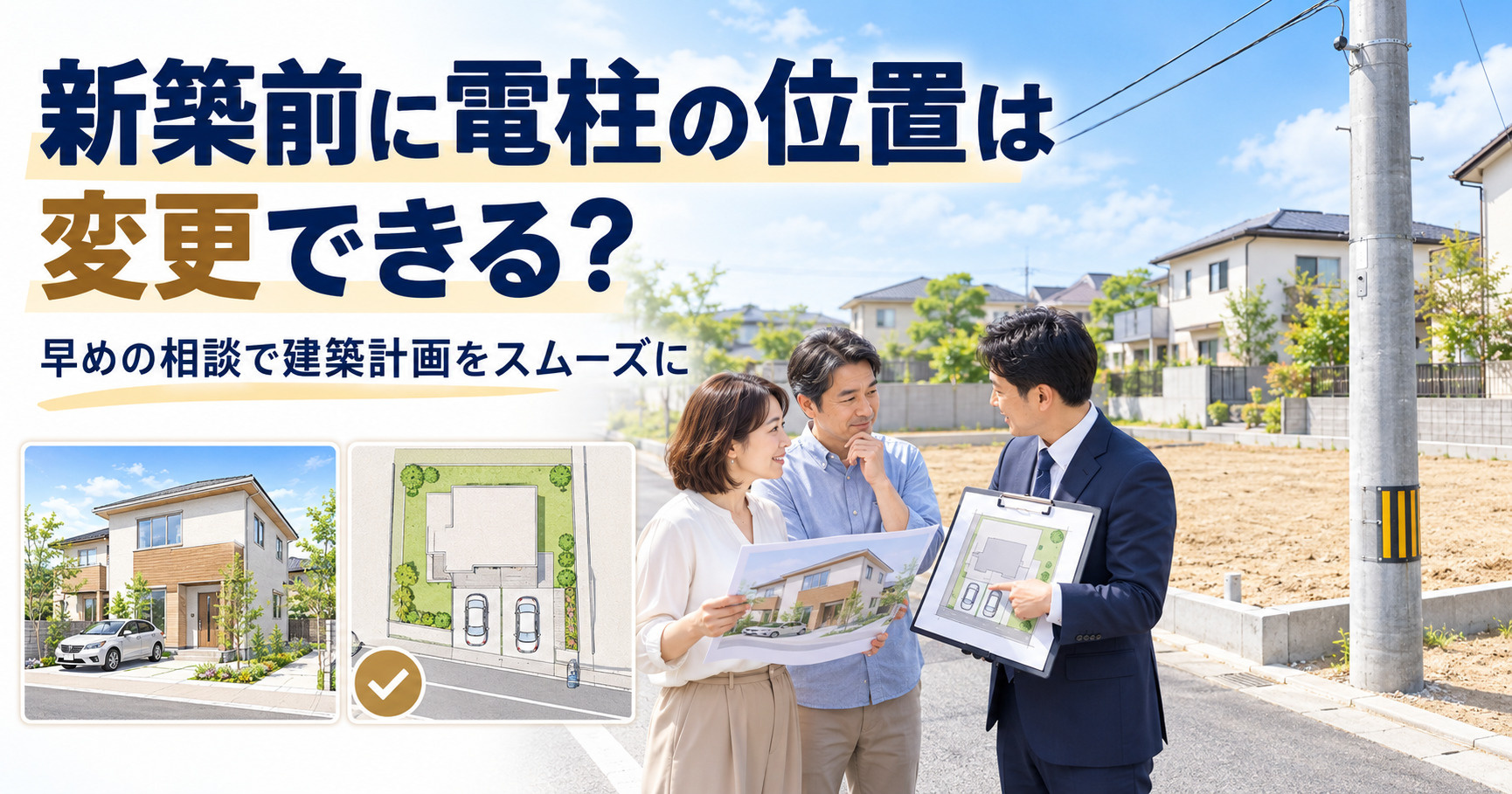 新築前に電柱の位置は変更できる？早めの相談で建築計画をスムー...の画像