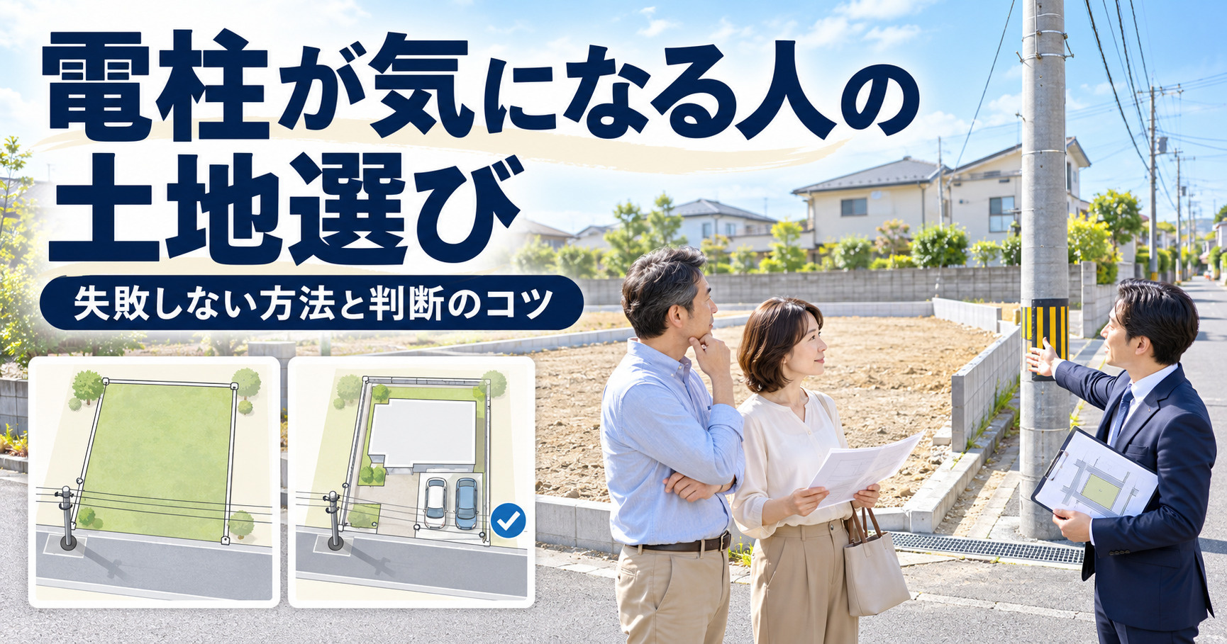 電柱が気になる人必見の土地選び！失敗しない方法と判断のコツの画像