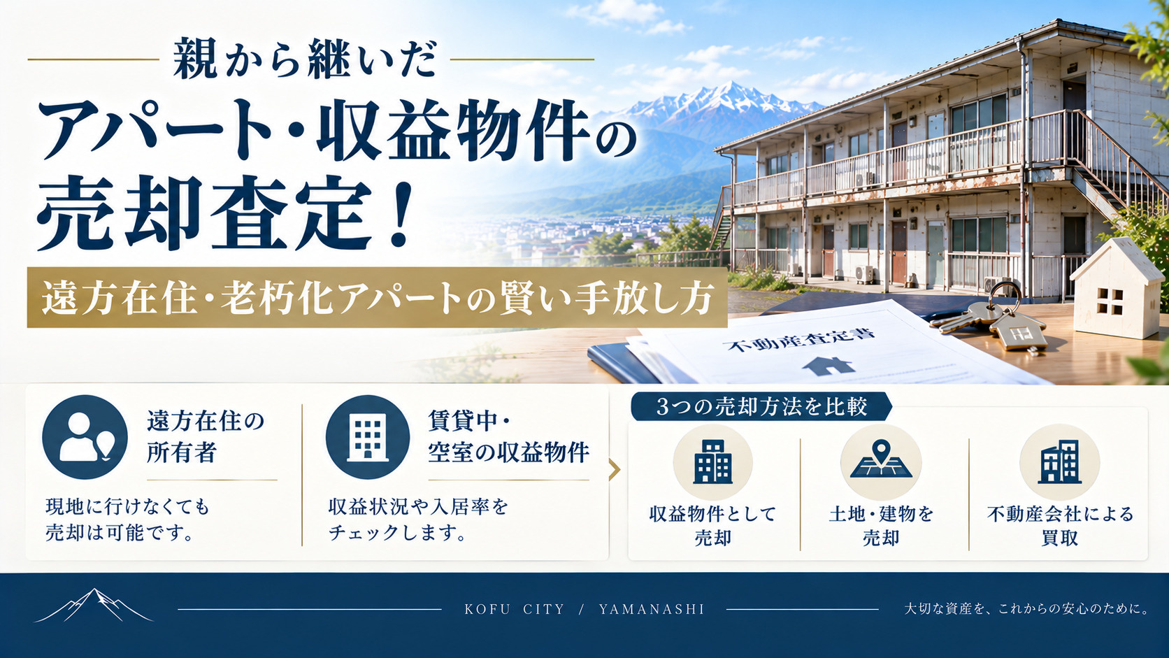 親から継いだアパート・収益物件の売却査定！遠方在住・老朽化ア...の画像