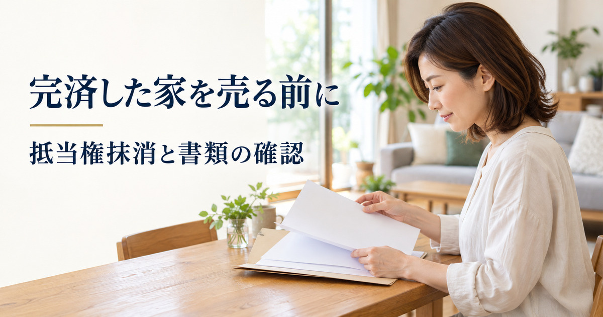 住宅ローンを完済した家を売る前に。抵当権抹消と手元の書類を確...の画像