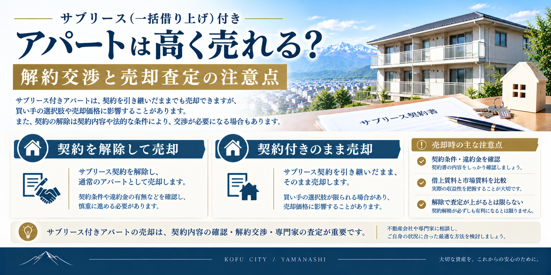 サブリース（一括借り上げ）付きアパートは高く売れる？解約交渉...の画像