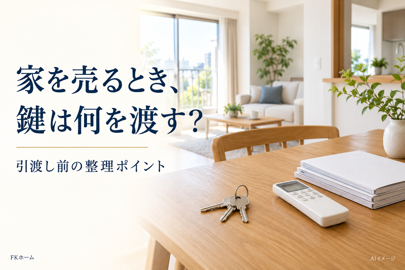 家を売るとき、鍵は何を渡す？引渡し前に整理する鍵・リモコン・...の画像