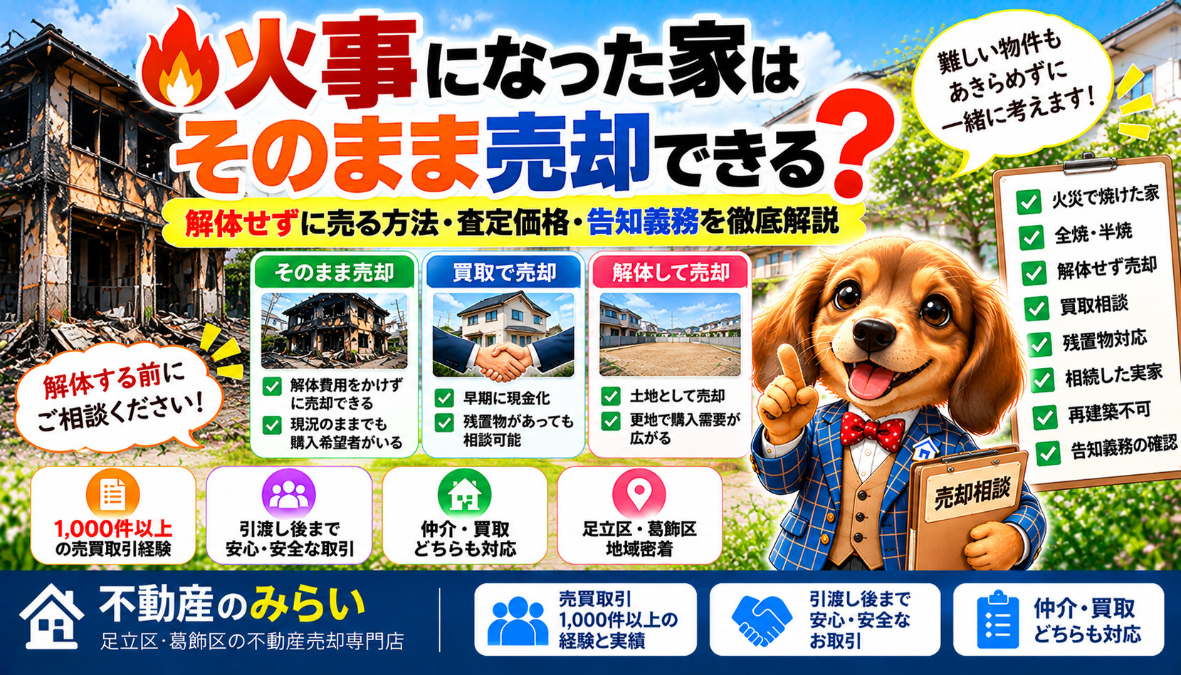 火事になった家をそのまま売却できる？解体せずに売る方法・査定...の画像