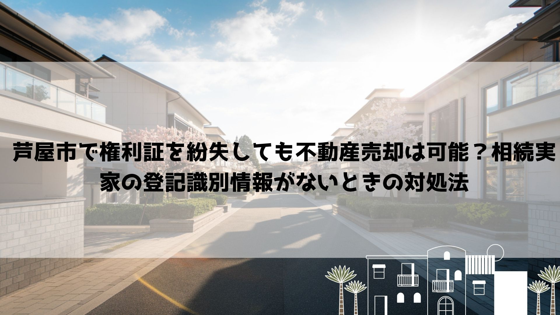 【2026年最新】芦屋市で権利証を紛失しても不動産売却は可能...の画像