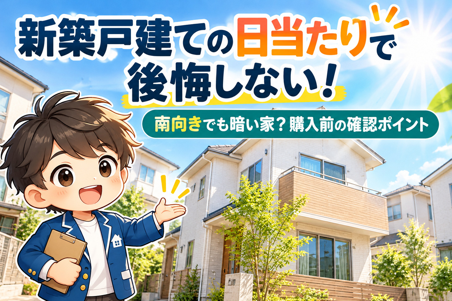 新築戸建ての日当たりは重要？南向きでも後悔する家と購入前のチ...の画像