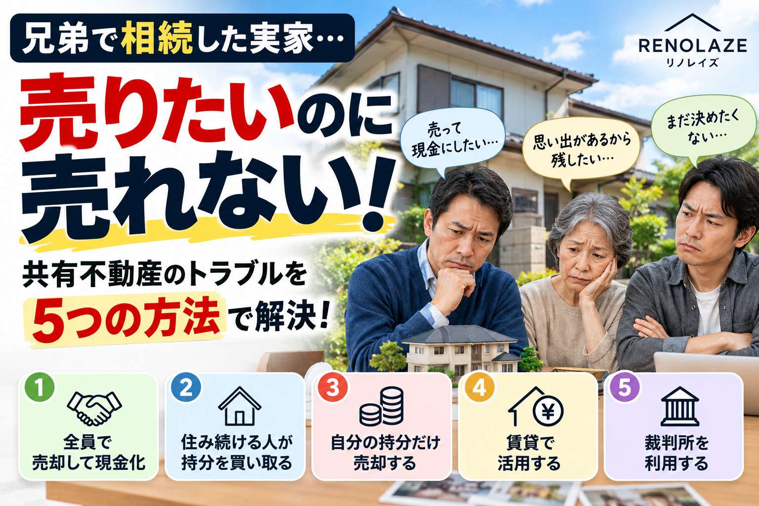 兄弟で相続した実家、売りたいのに売れない！共有不動産のトラブ...の画像