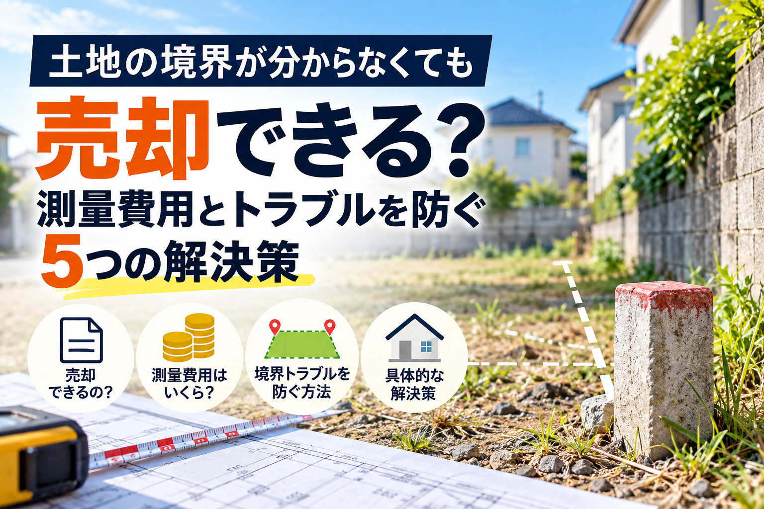 土地の境界が分からなくても売却できる？測量費用とトラブルを防...の画像