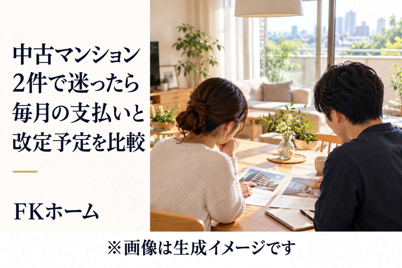 中古マンション2件で迷ったら、毎月の支払いと改定予定を同じ表...の画像