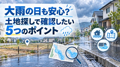  その土地、大雨の日は大丈夫？土地探しで確認したい5つのポイ...の画像