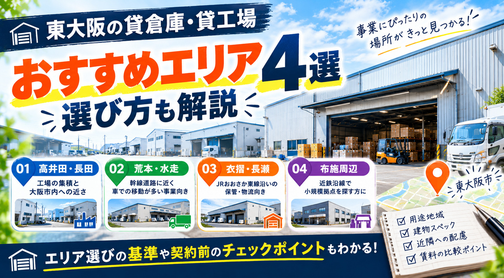 東大阪の貸倉庫・貸工場おすすめエリア4選｜選び方も解説｜リノ...の画像
