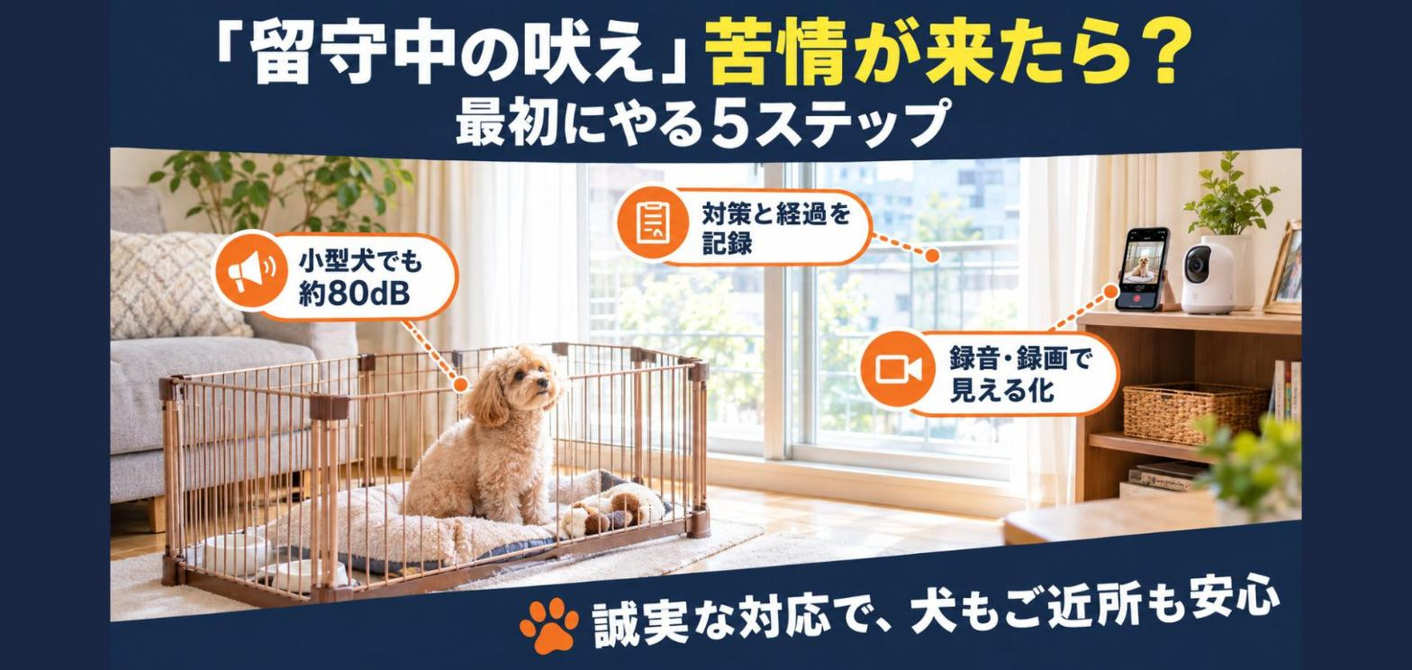 留守中に犬が吠えていたと言われたら？賃貸で最初にやる5ステッ...の画像