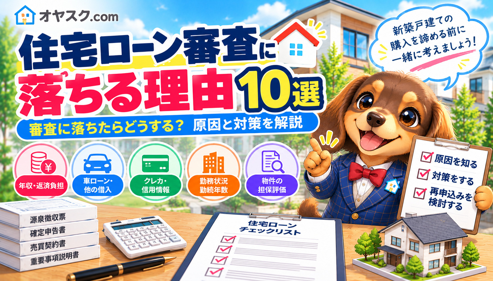 住宅ローン審査に落ちる理由とは？新築戸建て購入を諦める前に確...の画像