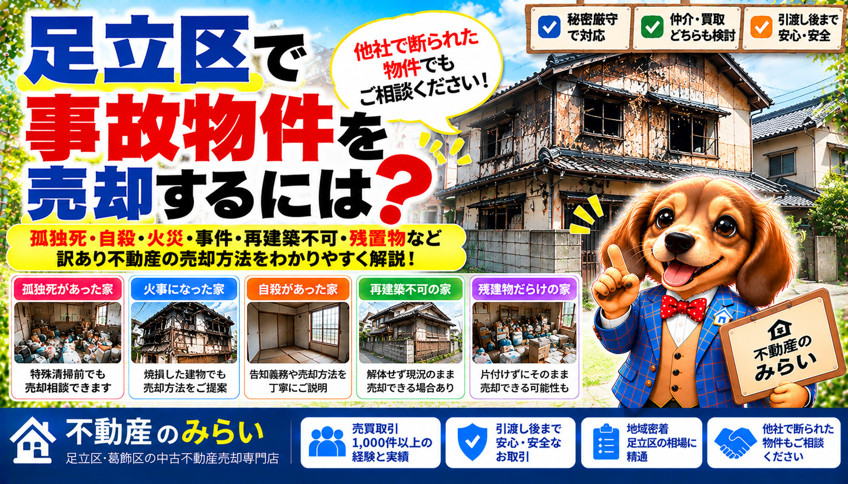 足立区で事故物件を売却するには？孤独死・自殺・火災があった家...の画像