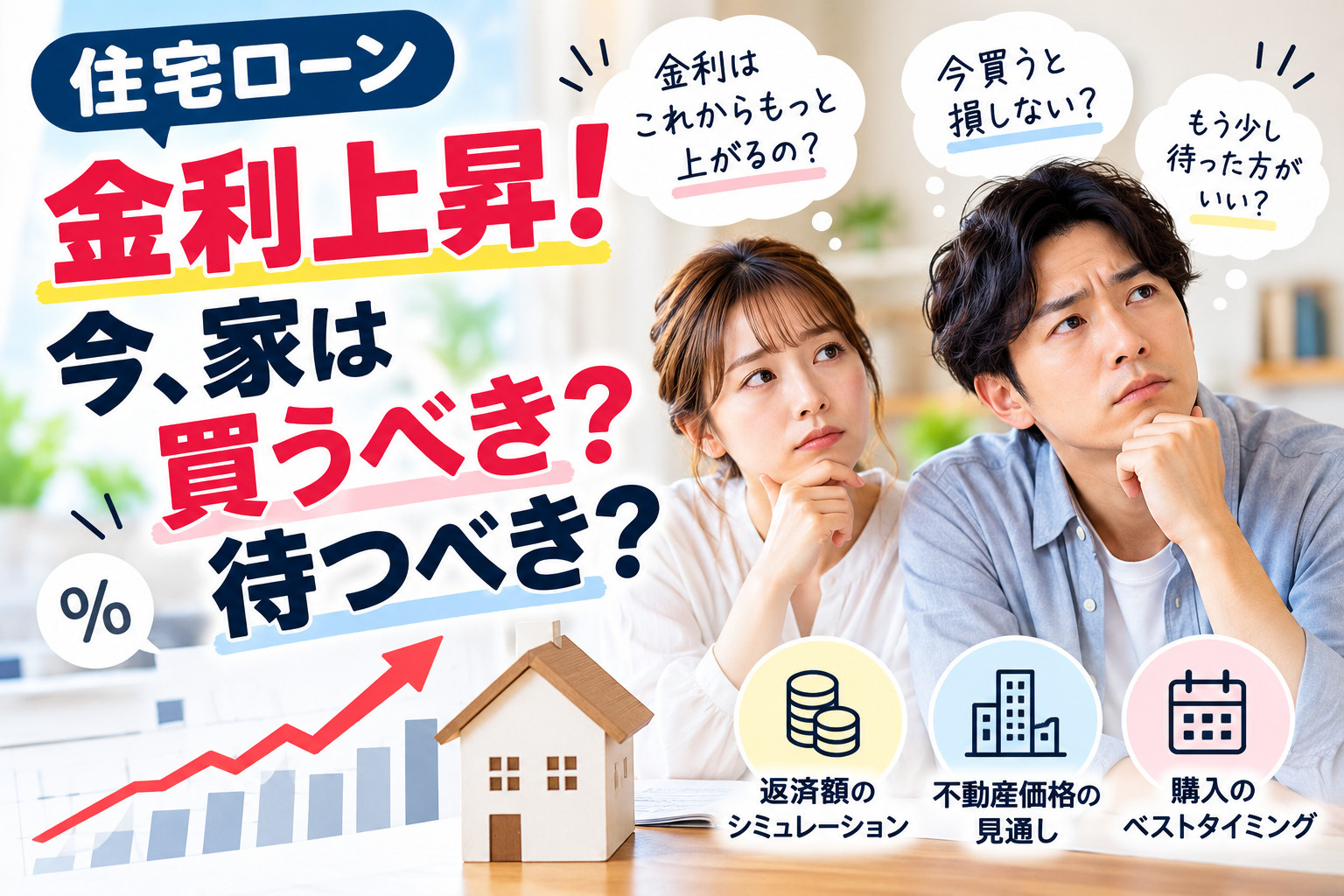 住宅ローン金利上昇で家は買うべき？待つべき？2026年の購入...の画像