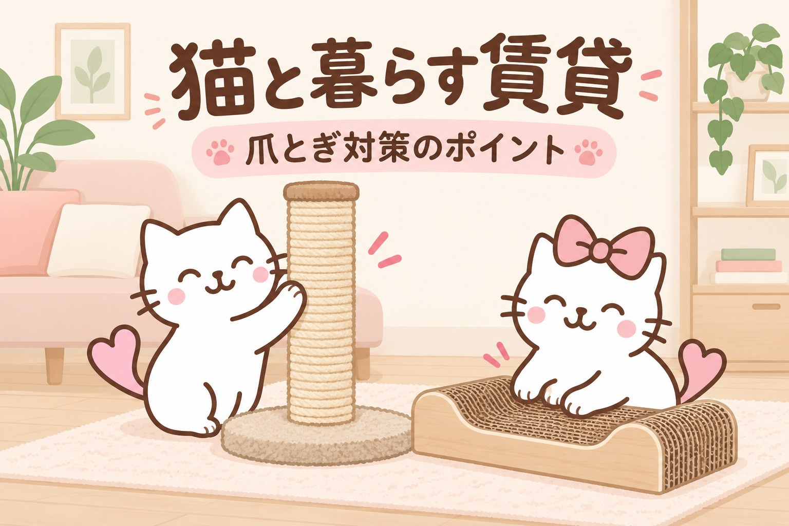 猫と暮らす賃貸の爪とぎ対策｜選び方・置き場所・壁の保護で見る...の画像