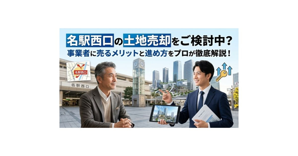 名駅西口の土地売却を検討中？事業者に売るメリットと進め方を解...の画像