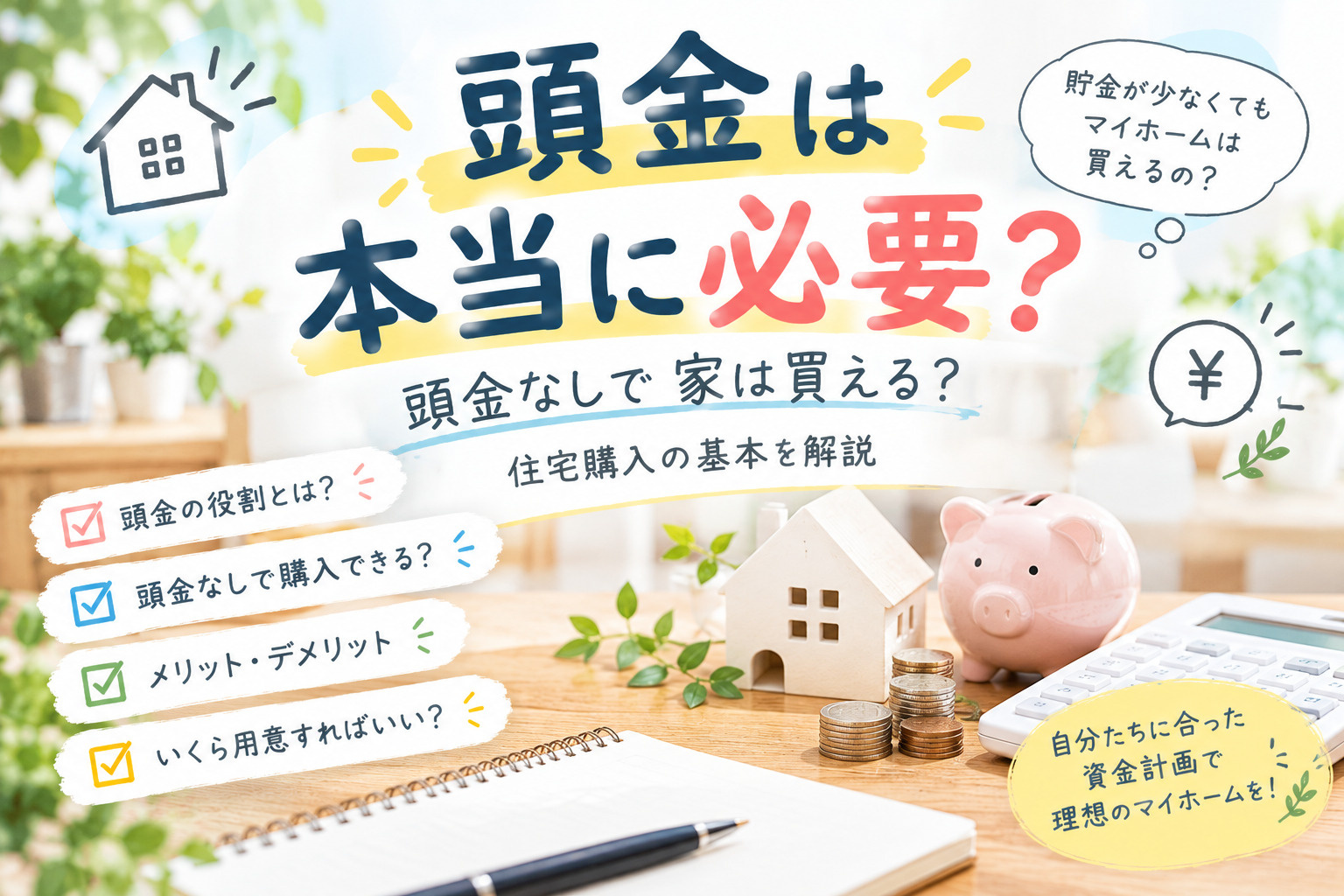 頭金は本当に必要？頭金なしで家は買える？住宅購入の基本を解説...の画像