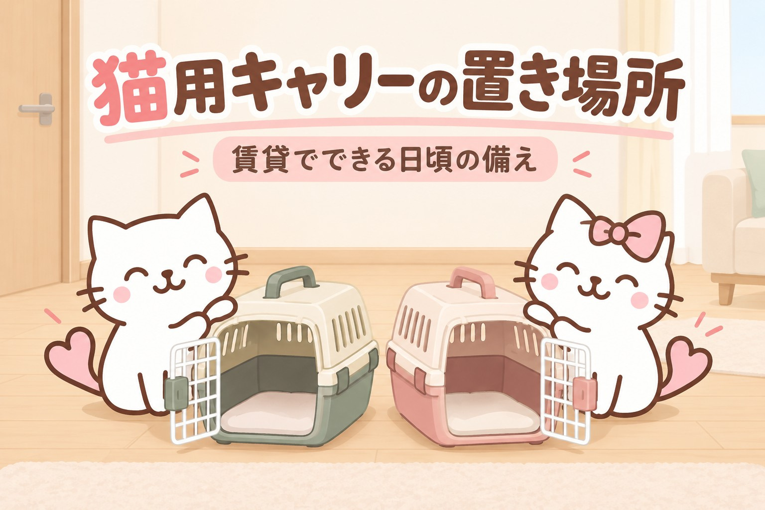 猫用キャリーの置き場所｜賃貸で備える通院・避難の5つのポイン...の画像