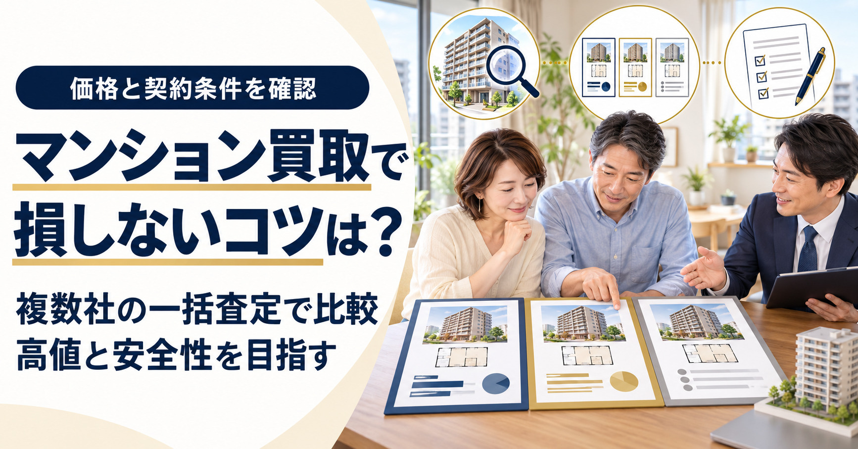 マンション買取で損しないコツは？複数社一括査定で高値と安全性...の画像
