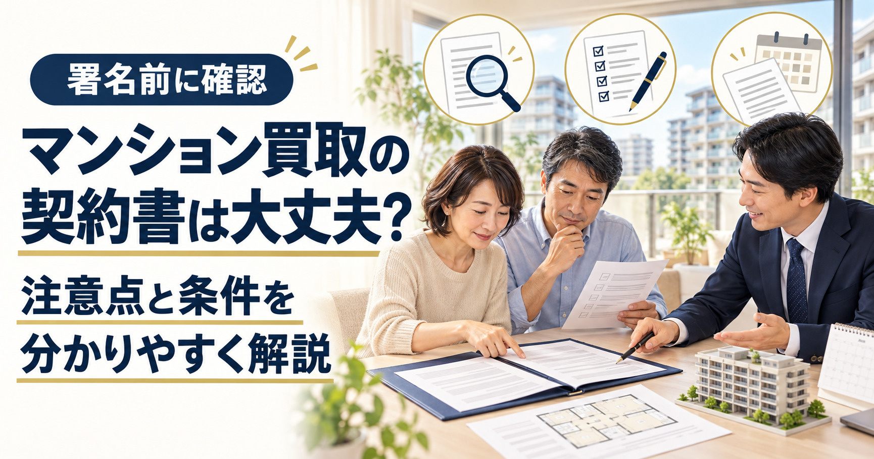 マンション買取の契約書は大丈夫？注意点と条件を分かりやすく解...の画像