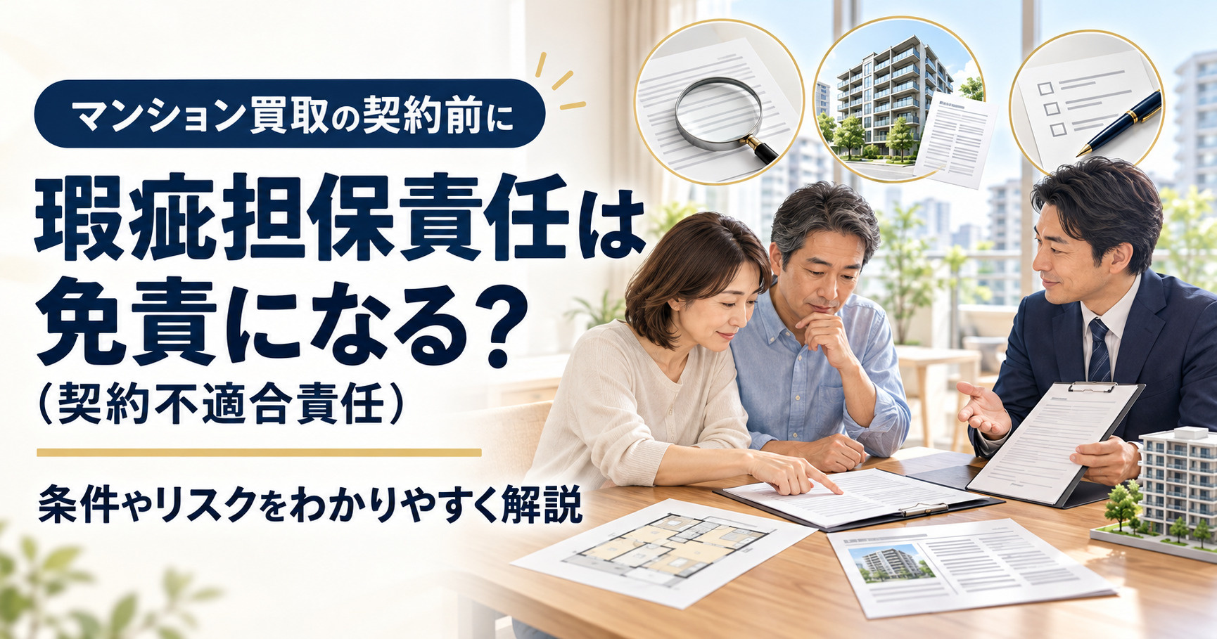マンション買取で瑕疵担保責任は免責になる？条件やリスクをわか...の画像