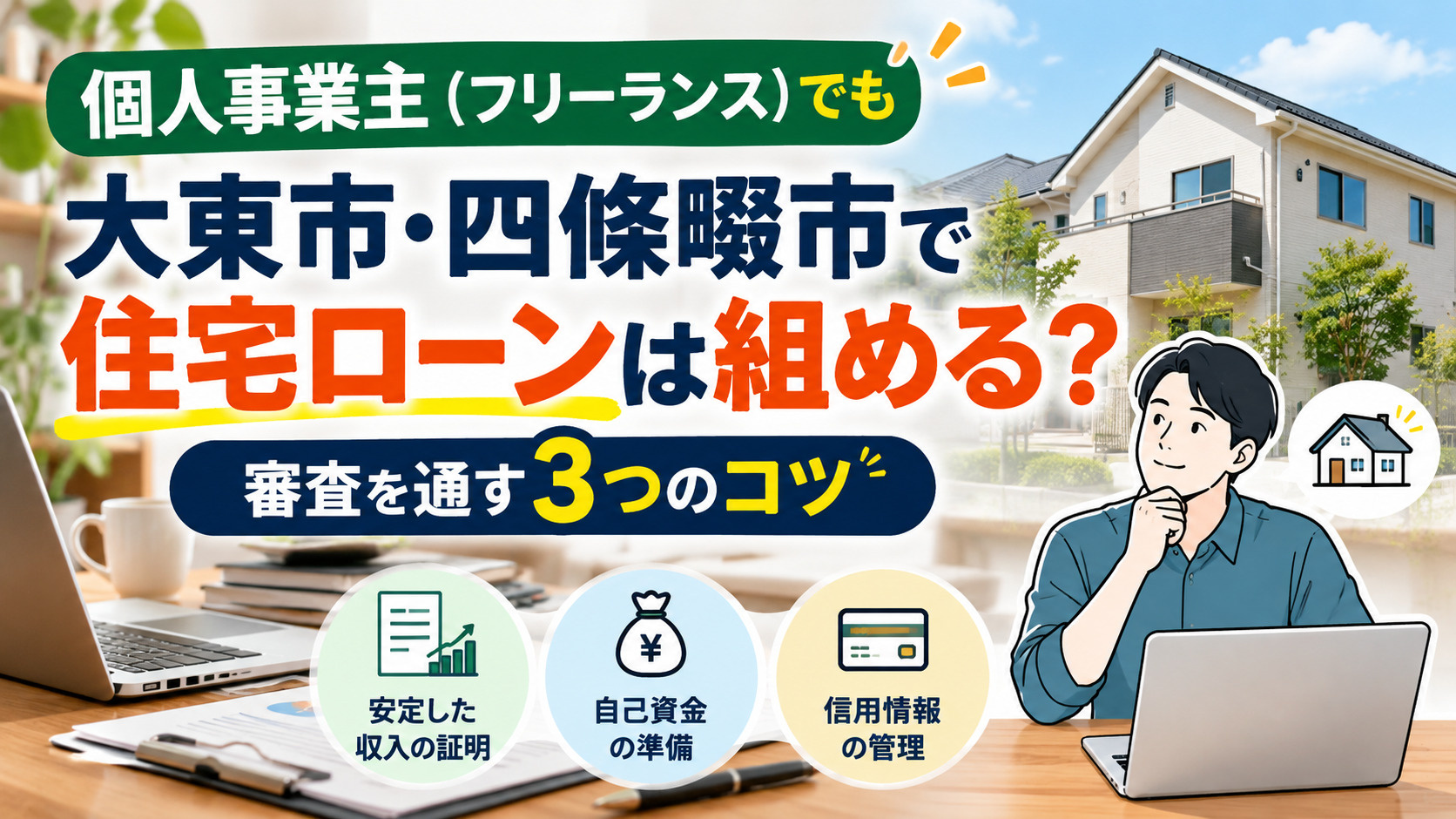 個人事業主（フリーランス）でも大東市・四條畷市で住宅ローンは...の画像