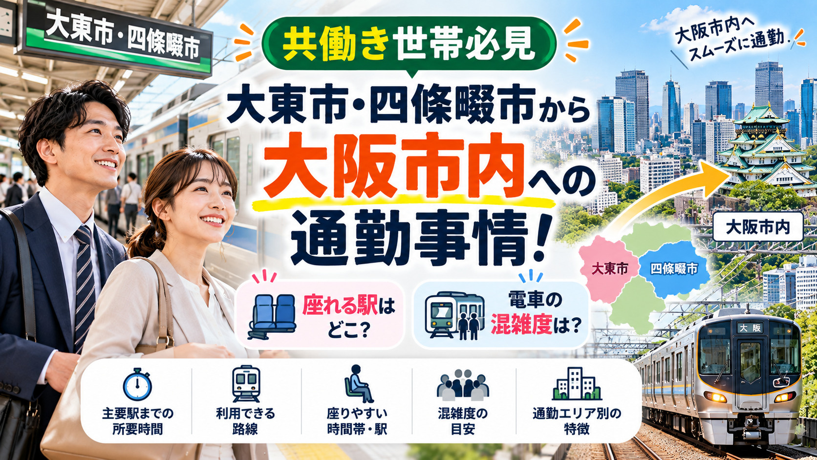 【共働き世帯必見】大東市・四條畷市から大阪市内への通勤事情！...の画像