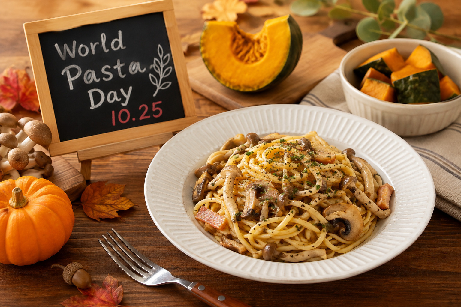 10月25日はパスタデー！秋の旬食材で楽しむ！の画像