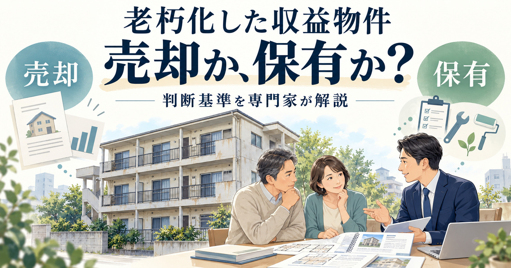 老朽化した収益物件は売却か保有か？判断基準を専門家が解説の画像