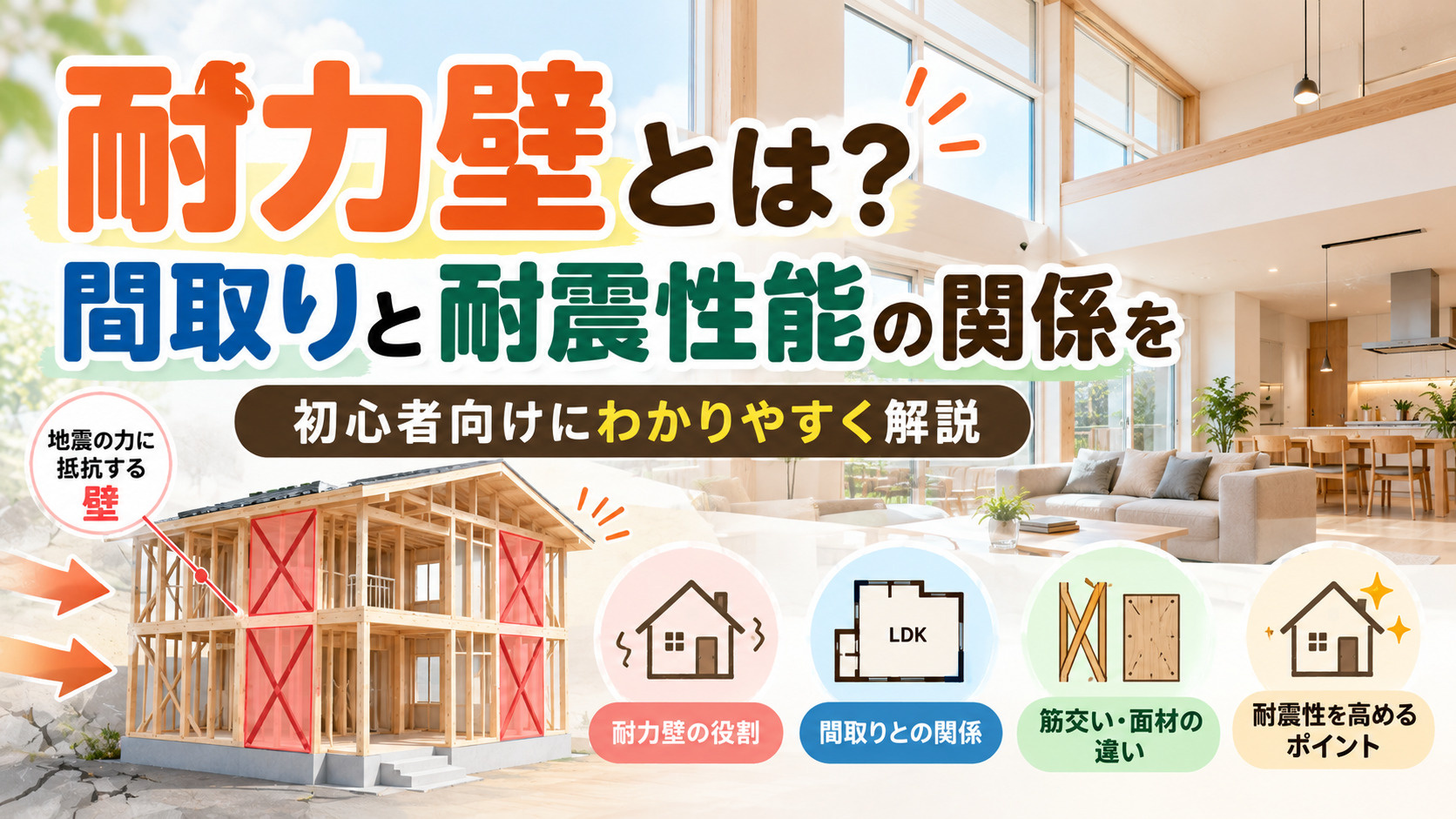耐力壁とは？間取りと耐震性能の関係を初心者向けにわかりやすく...の画像