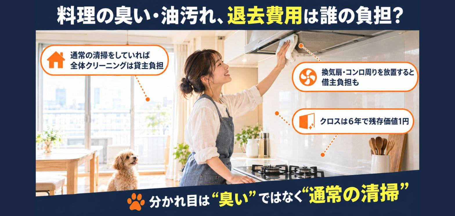 賃貸の「料理の臭い・油汚れ」は退去費用でいくら請求される？「...の画像