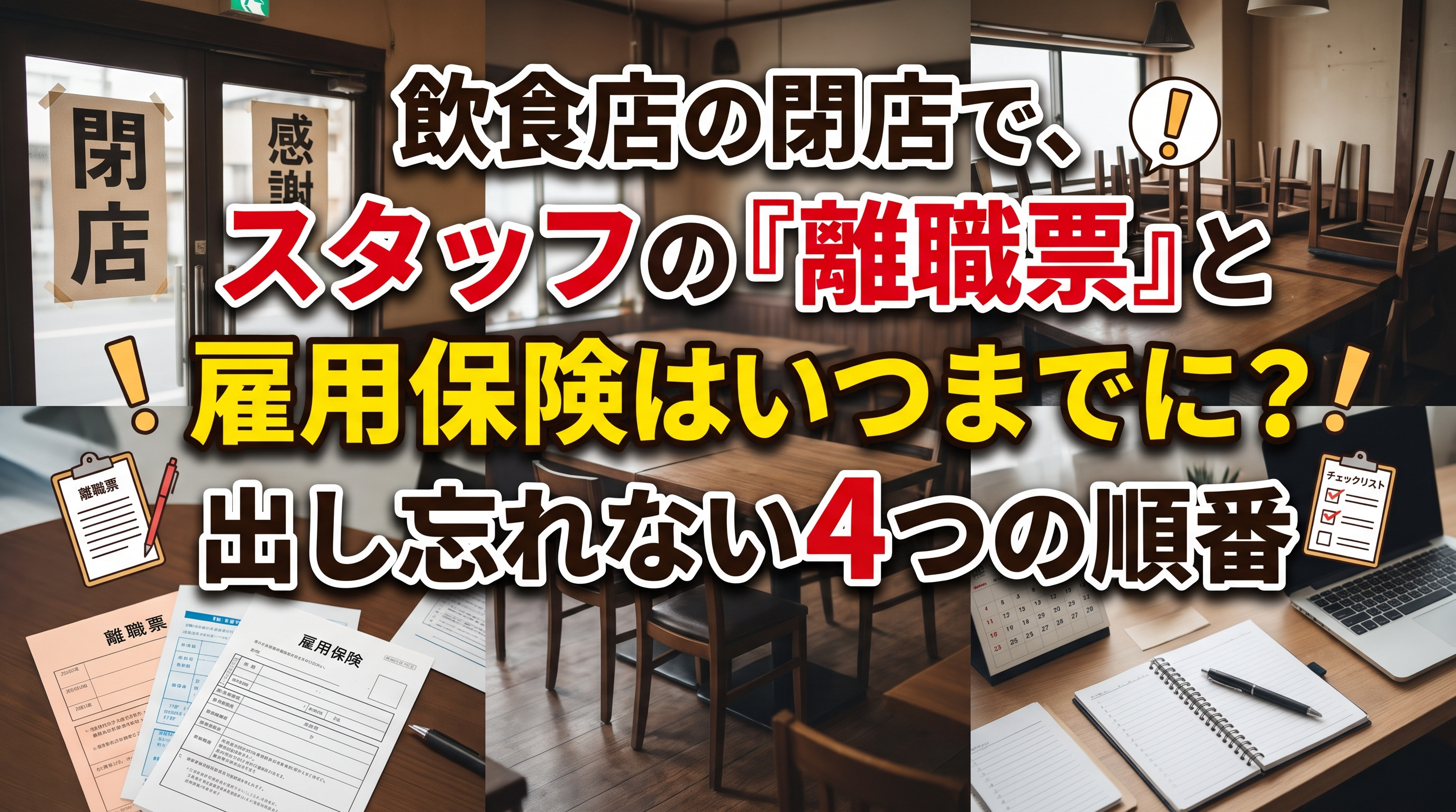 飲食店の閉店「離職票」と雇用保険の手続き・期限の画像