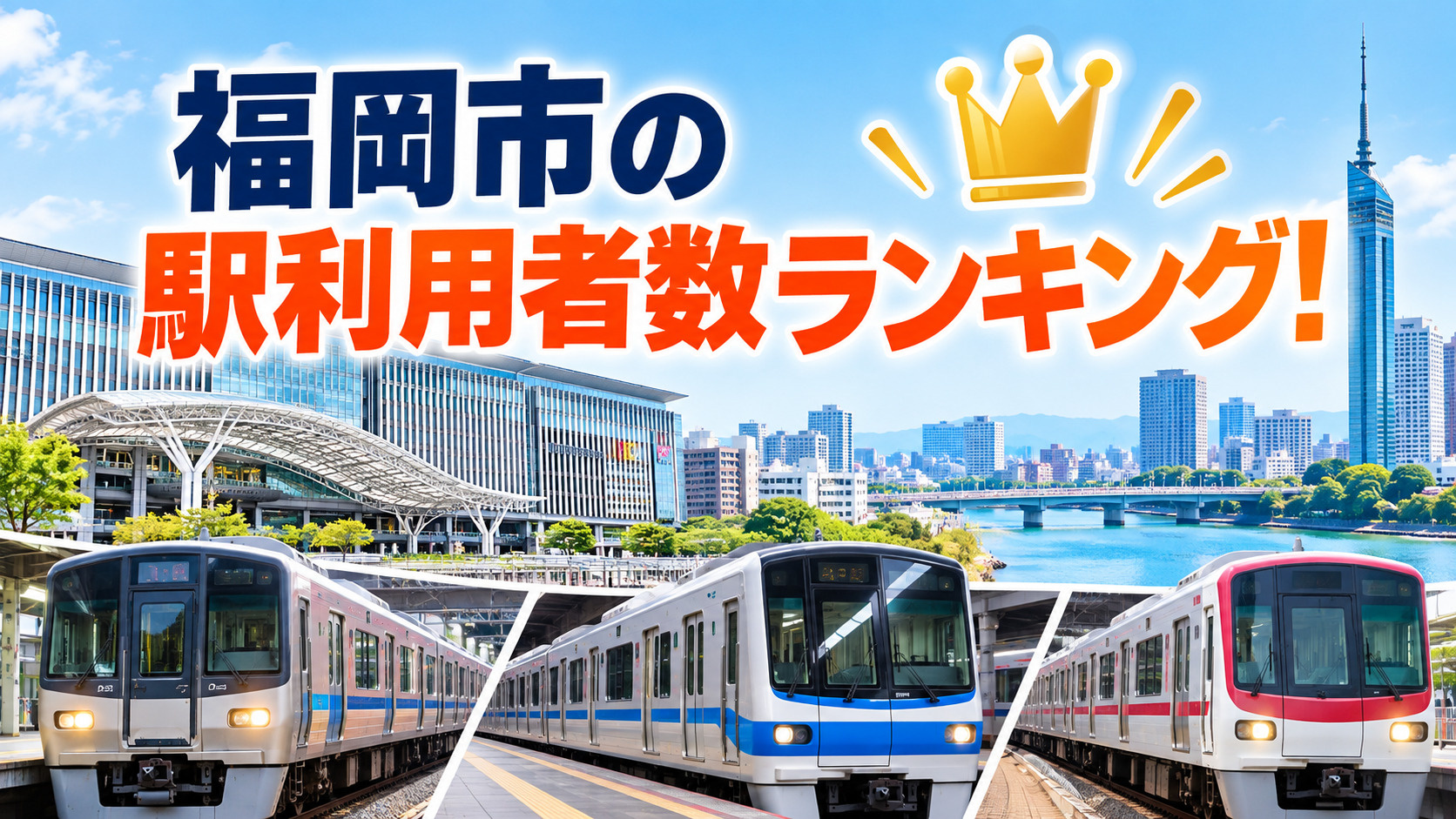 福岡市の駅利用者数ランキング！1日の乗降者数TOP20と駅周...の画像