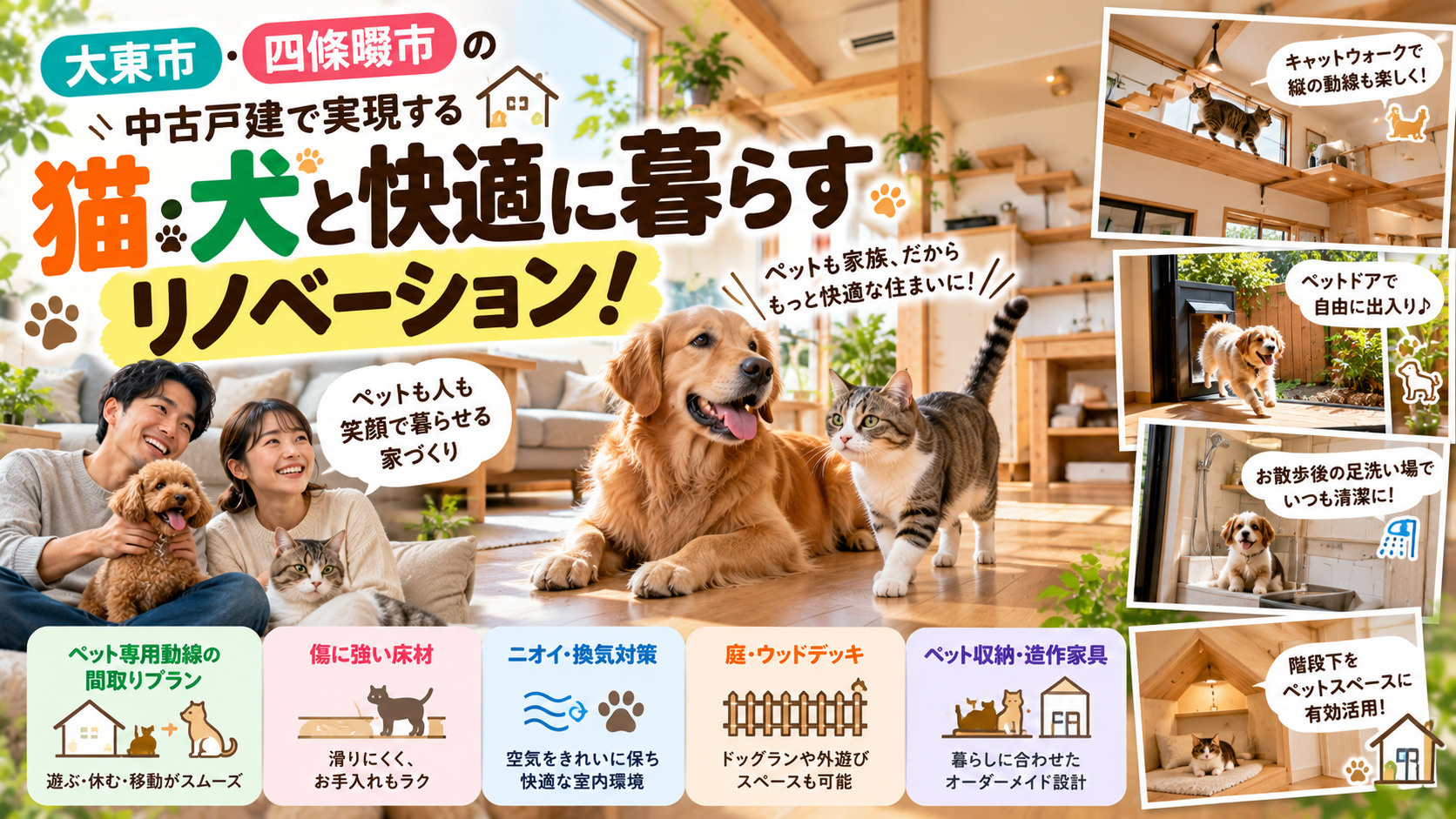 猫・犬と快適に暮らすリノベーション！大東市・四條畷市の中古戸...の画像