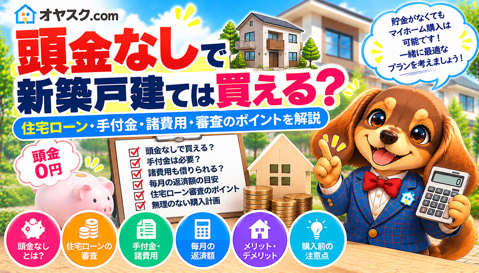 頭金なしで新築戸建てを購入できる？住宅ローン・手付金・諸費用...の画像